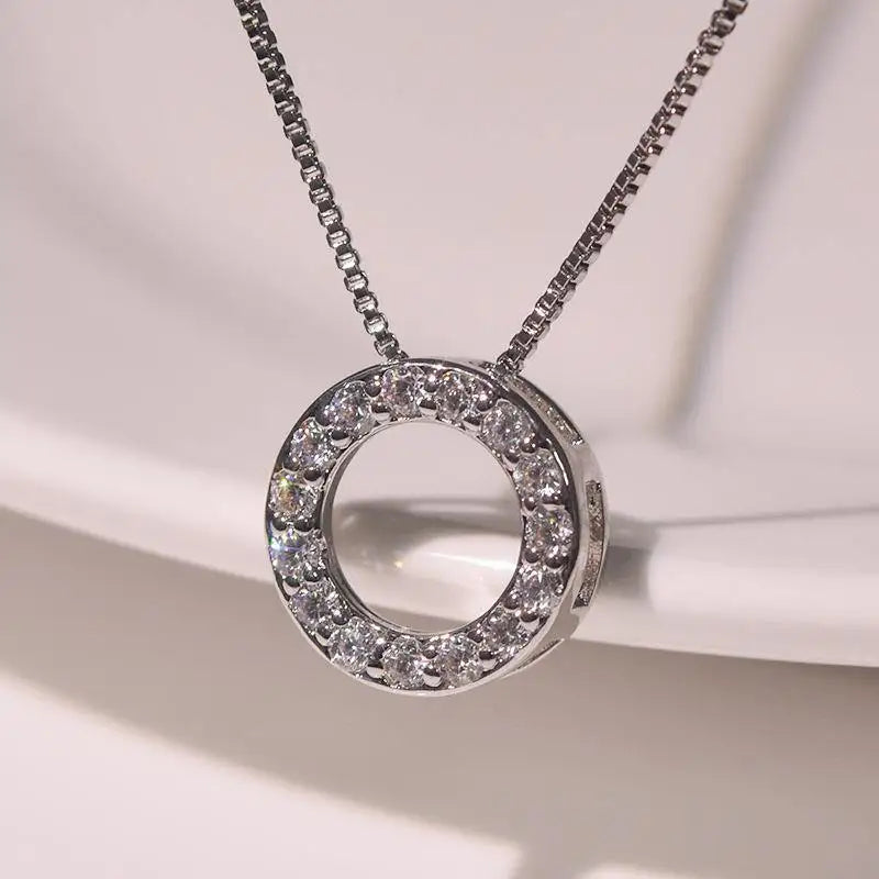 Cubic Zirconia Circle Necklace