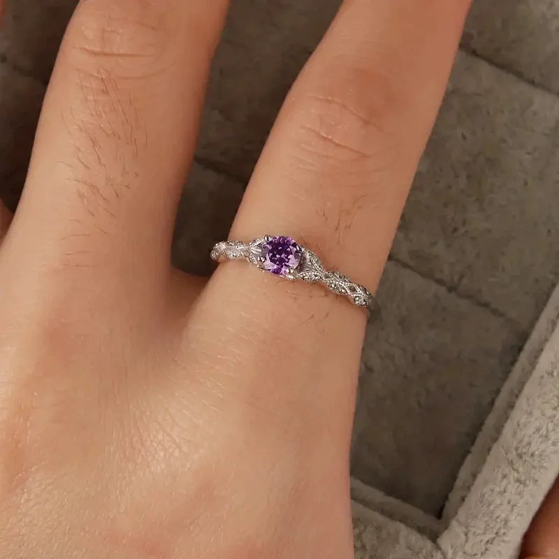 Europian Style Amethyst Zirconia Rings