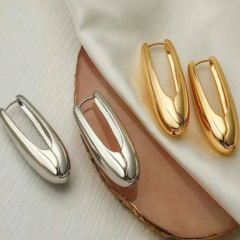 Gold Plating Twisted Heart Shape Hoop Earrings