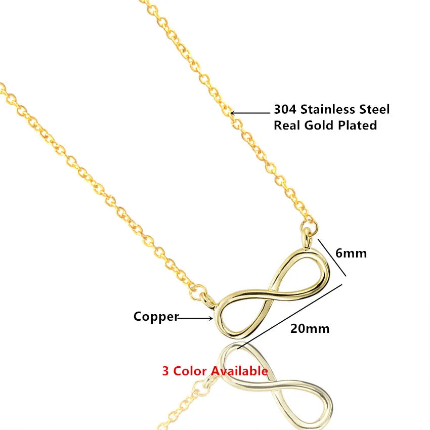 Stainless Steel Boho Charm Infinity Pendant Choker Necklace