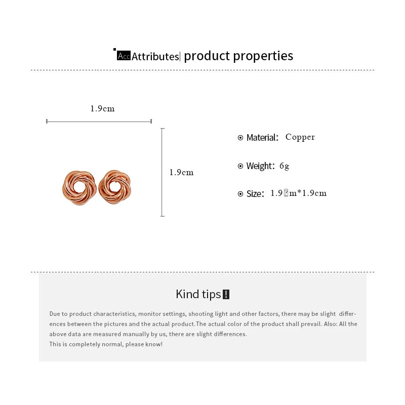 Multilayer Round Circles Twisted Metal Gold Color Hoop Earrings