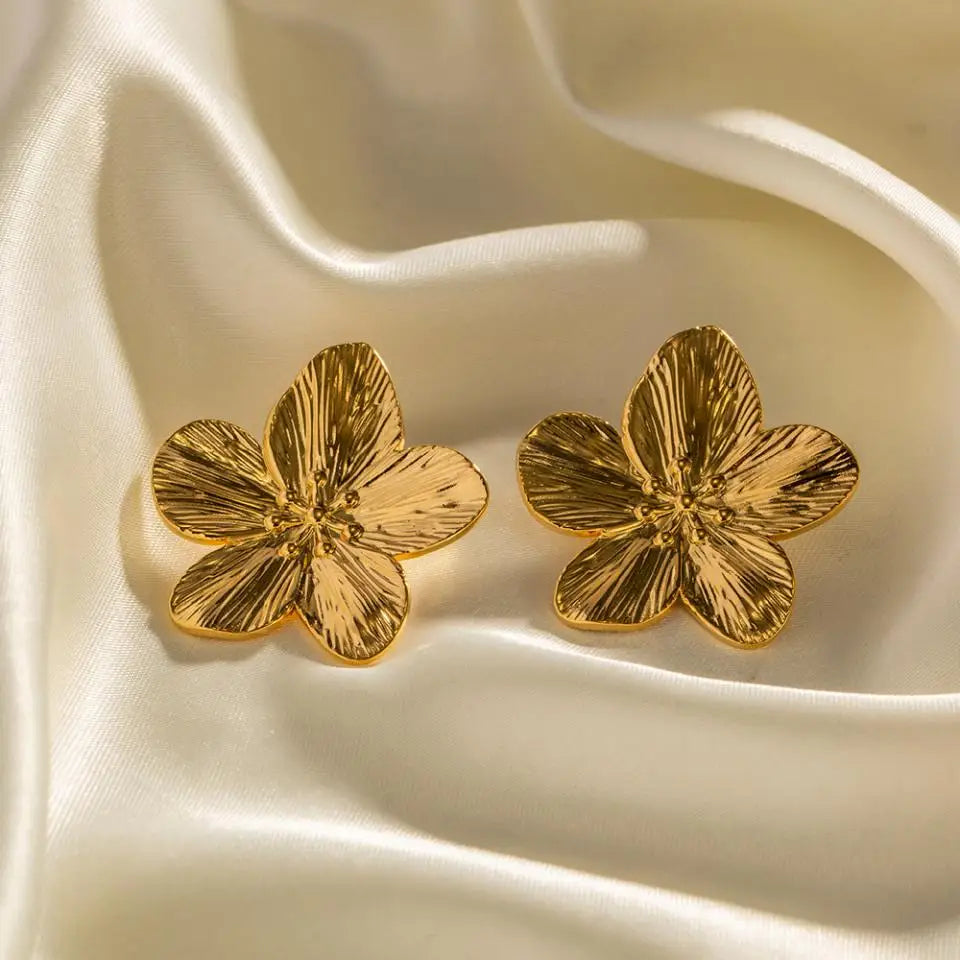 18K Gold Plated Stainless Steel Butterfly Stud Earrings