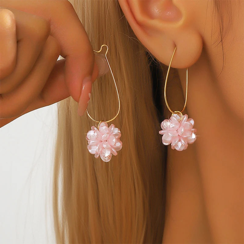 Flower Ball Versatile Elegant Long Earrings