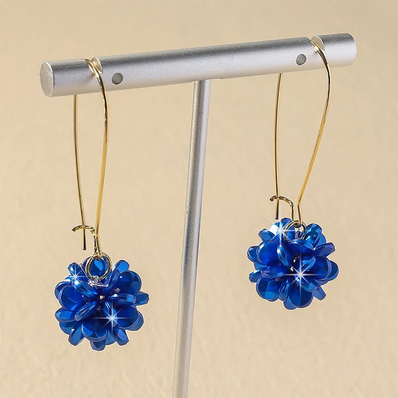Flower Ball Versatile Elegant Long Earrings