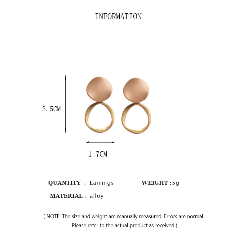 Vintage Brown Round Dangle Drop Earrings