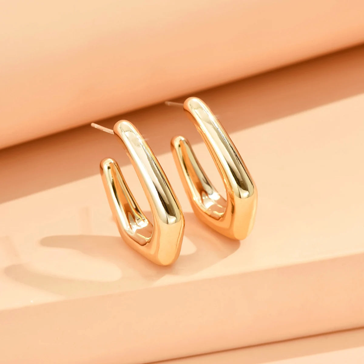 Stylish Metallic Gold Silver Color Earrings