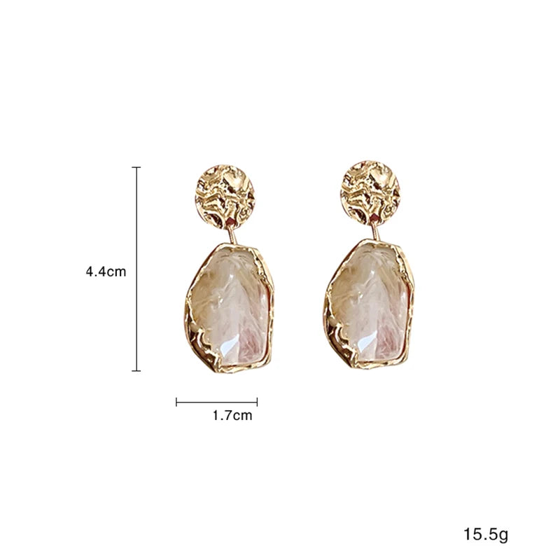 Korea Style Irregular Resin Stud Earrings