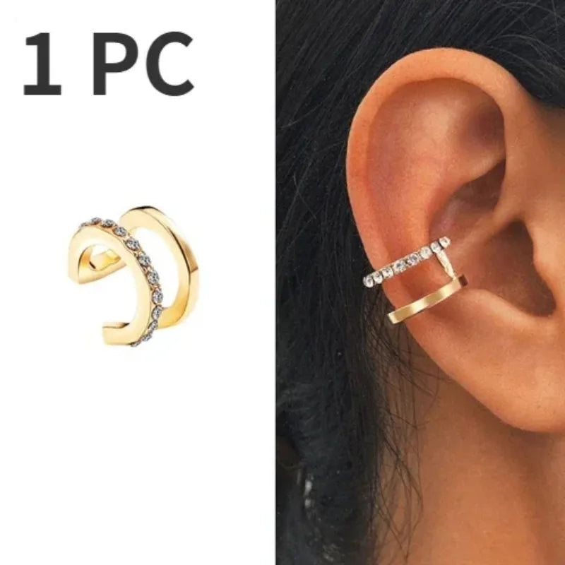 Cute Metal Leaf Earcuff Clips On Earrings