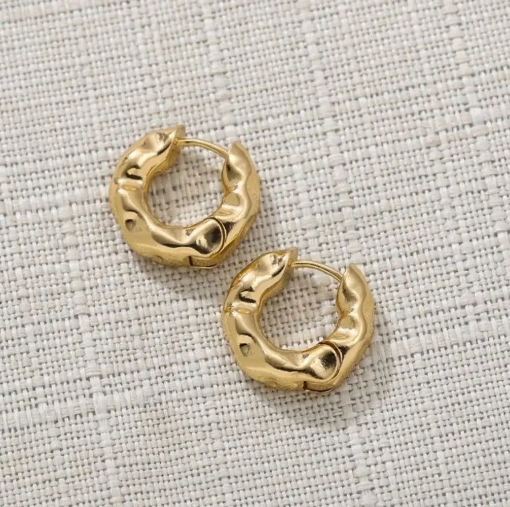 18K Plated Gold Silver Color Circle Hoop Earrings