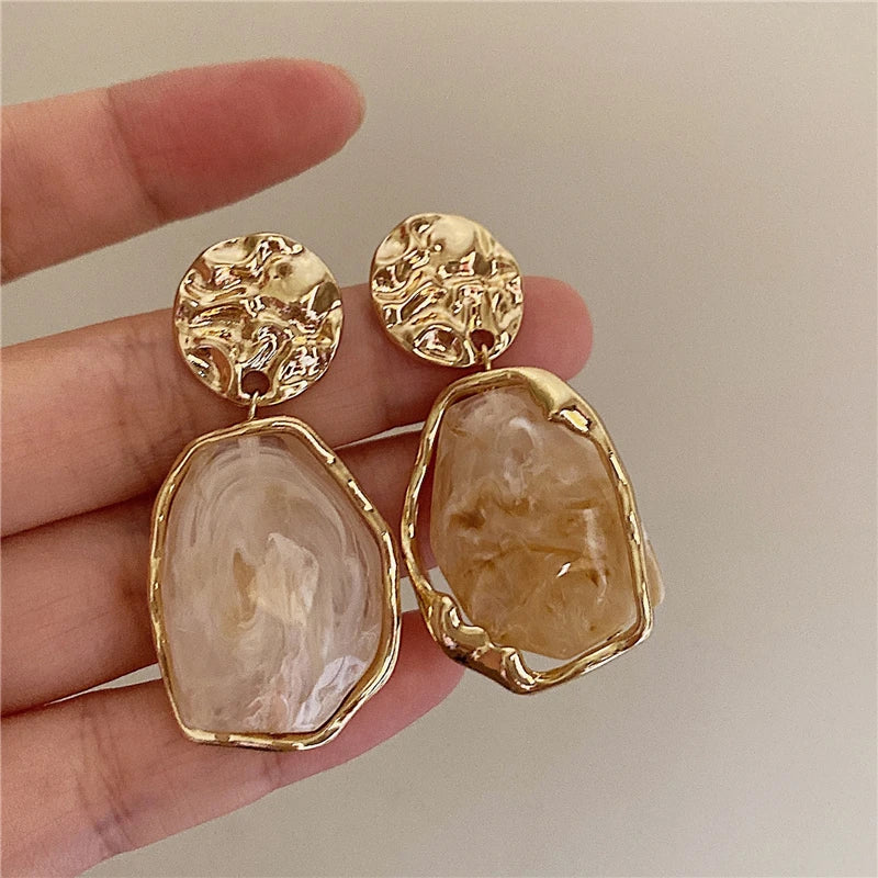 Korea Style Irregular Resin Stud Earrings
